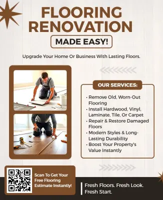 Home and Business Flooring Renovation Service Flyer Template