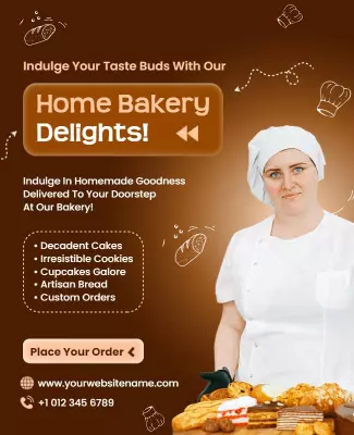 Home Bakery Delights Promotional Flyer Template