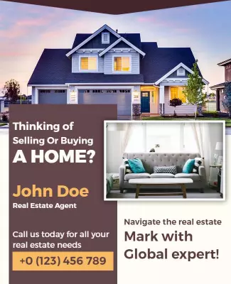 Home Buying and Selling Real Estate Flyer Template
