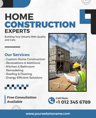 Home Construction Services Promotional Flyer Template