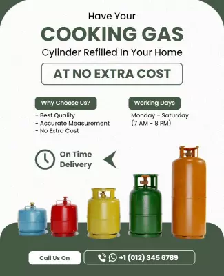 Home Cooking Gas Refill Delivery Flyer Template