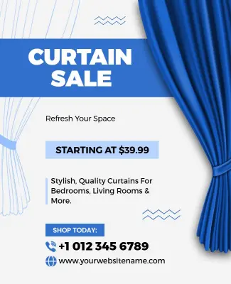 Home Curtain Sale Promotion Flyer Template