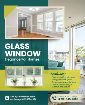 Home Glass Window Features Flyer Template