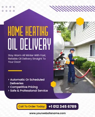 Home Heating Oil Delivery Service Flyer Template