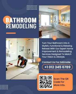 Home Improvement Bathroom Remodeling Flyer Template