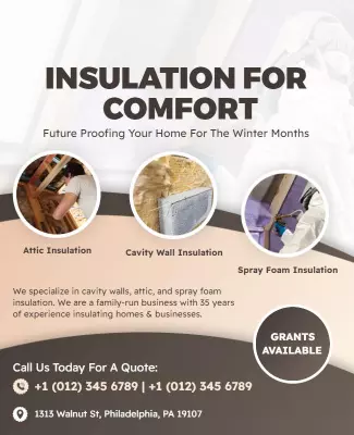 Home Insulation Services Promotional Flyer Template