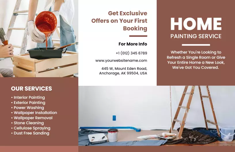 Home Interior Exterior Painting Services Offers Brochure Template