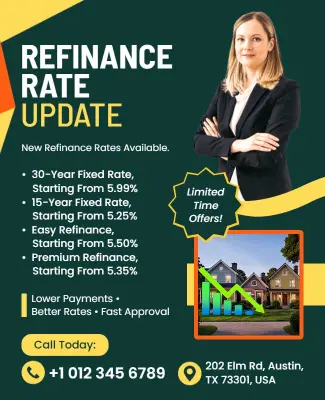 Home Loan Refinance Rates Update Flyer Template