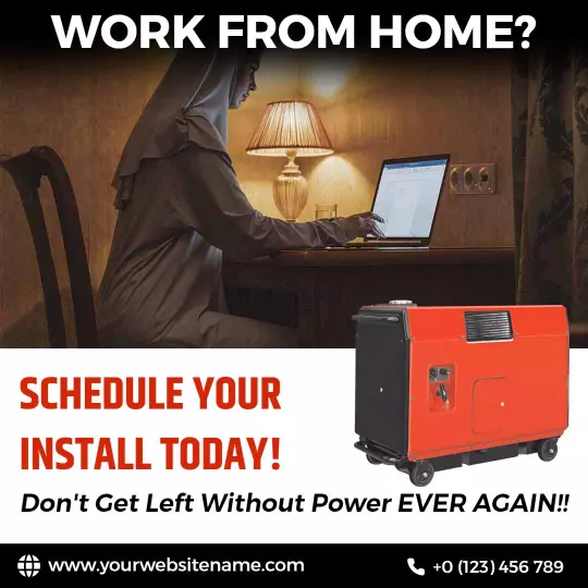 Home Office Power Generator Installation Service Ad Template