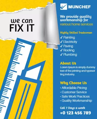 Home Repair Services Promotional Flyer Template