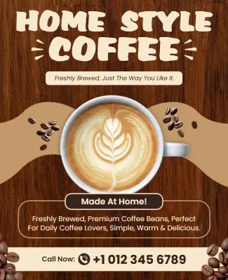 Home Style Coffee Promotion Flyer Template