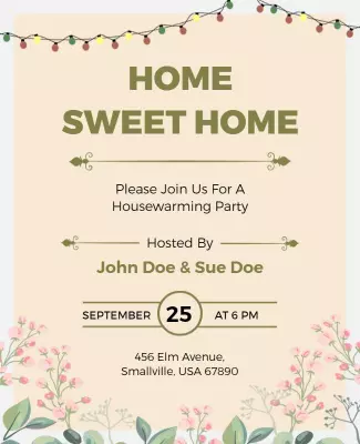 Home Sweet Home Housewarming Party Flyer Template