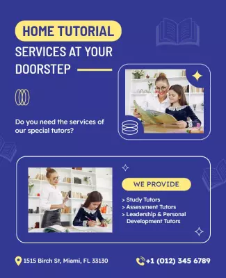 Home Tutorial Services Promotional Flyer Template