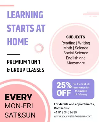 Home Tutoring and Learning Classes Flyer Template