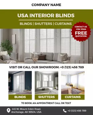 Home Window Blinds and Curtains Flyer Template
