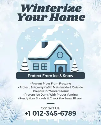Home Winterizing Guide Flyer Template