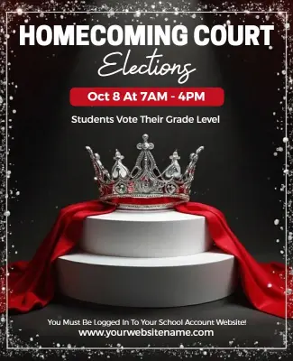 Homecoming Court Election Voting Flyer Template