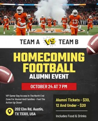 Homecoming Football Alumni Event Flyer Template