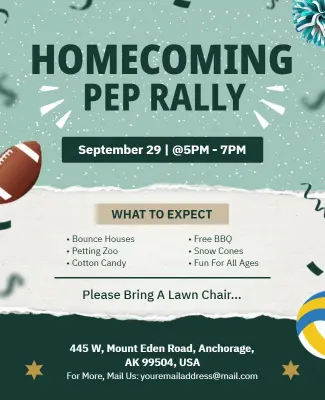 Homecoming Pep Rally Event Flyer Template