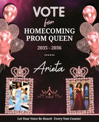 Homecoming Prom Queen Voting Flyer Template