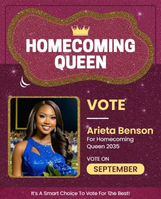 Homecoming Queen Vote Promotion Flyer Template