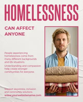 Homelessness Awareness and Support Poster Template