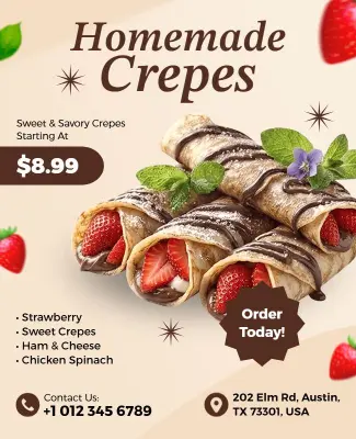 Homemade Crepes Promotion Flyer Template