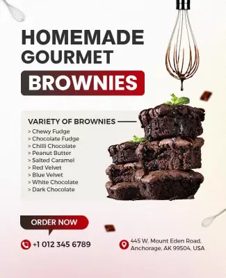 Promotional Homemade Gourmet Brownies Flyer Template