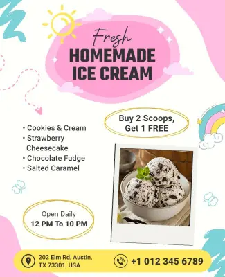 Homemade Ice Cream Promotion Flyer Template