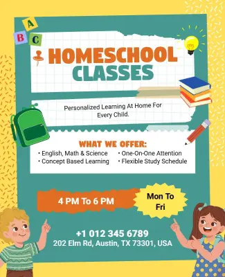 Homeschool Classes Flyer Template