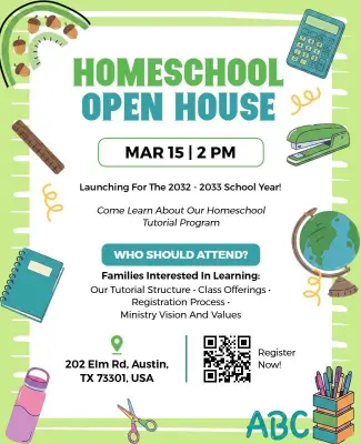 Homeschool Open House Flyer Template