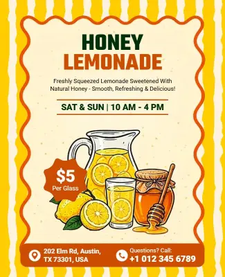 Honey Lemonade Promotion Flyer Template