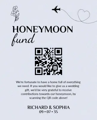 Honeymoon Fund Contribution Invitation Flyer Template