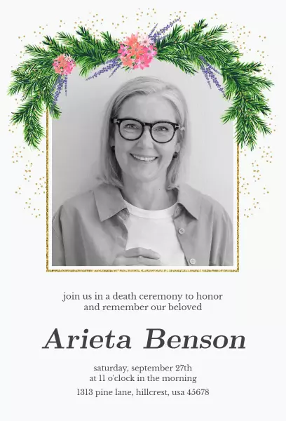 Honoring Beloved Life Celebration Funeral Invitation Template