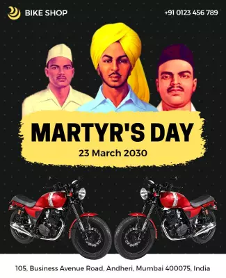Honoring Martyrs with Vintage Motorcycle Art Poster Template