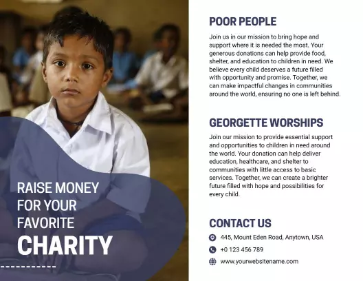 Hopeful Child Support and Donation Appeal Charity Brochure Template