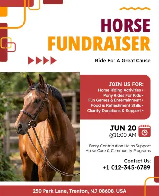 Horse Fundraiser Flyer Template