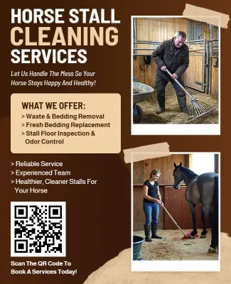 Horse Stall Cleaning Service with Reliable Care Flyer Template
