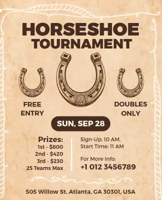 Horseshoe Tournament Event Poster Template
