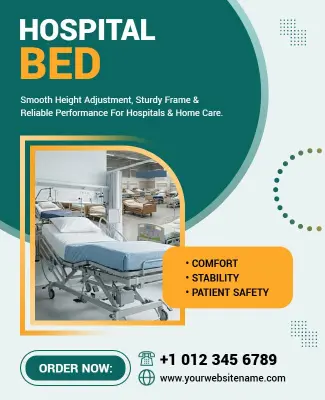 Hospital Bed Advertisement Poster Template