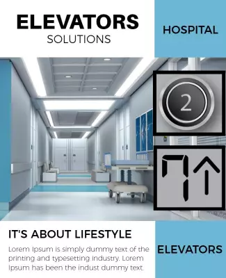 Hospital Elevator Solutions Promotional Flyer Template