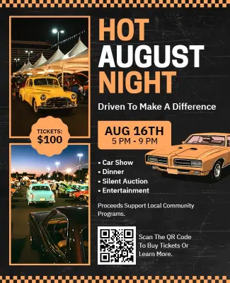 Hot August Night Car Show Flyer Template