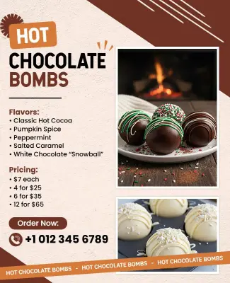 Hot Chocolate Bombs Product Flyer Template