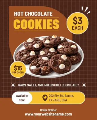 Hot Chocolate Cookie Promotion Flyer Template