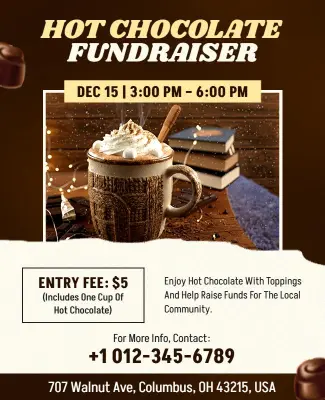 Hot Chocolate Fundraiser Event Flyer Template