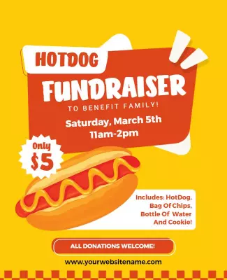 Hotdog Fundraiser Event Flyer Template