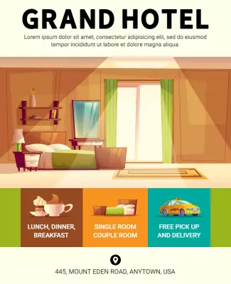 Hotel Accommodation Services Promotional Flyer Template