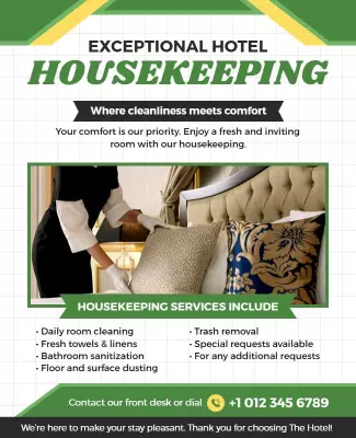 Promotional Hotel Housekeeping Flyer Template