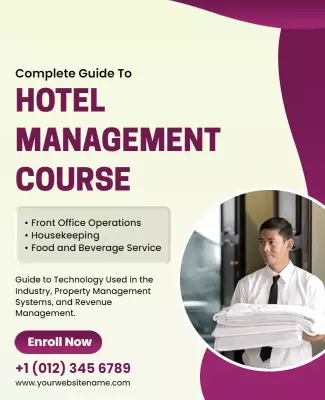 Hotel Management Course Enrollment Flyer Template