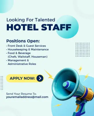 Hotel Staff Recruitment Opportunity Flyer Template